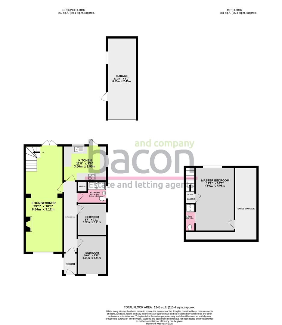 Floor Plan | Chalet - Semi Detached | Sackville Crescent, Broadwater, Worthing, West Sussex, BN14 8BP | Sold - Subject to Contract